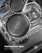 Pots and Pans Set Hybrid Stainless Steel, 10PC Nonstick Tri-Ply Cookware Set w/Frying Au Gratin pan, Dishwasher & Oven Safe, PFOA-Free, Metal Utensil Safe, Suitable for All Cooktops