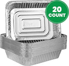 PLASTICPRO Disposable 9 x 13 Aluminum Foil Pans Half Size Deep Steam Table Bakeware - Cookware Perfect for Baking Cakes, Bread, Meatloaf, Lasagna Pack of 20
