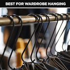 Pack of 30 Black S Hooks for Hanging Clothes Heavy Duty Stainless Steel S Shaped Hooks for Hanging Clothes, Bags, Blankets, Pots, Plants, Garage Tools and Kitchen Utensils (3.7 Inches)