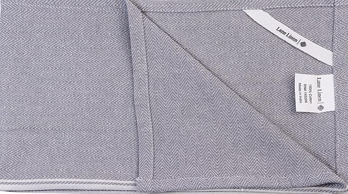 LANE LINEN 100% Cotton Kitchen Towels Set - 6 Pack Kitchen Dish Towels, Soft & Durable Size 14"x25", Good for Polishing Silverware, Cleaning Ceramic Countertops, Machine Washable - Grey Chambray
