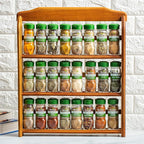 McCormick Gourmet Three Tier Wood 24 Piece Organic Spice Rack Organizer with Spices Included, 27.6 oz