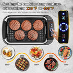 Indoor Smokeless Grill, Techwood 1500W Electric Indoor Grill with Tempered Glass Lid, Portable Non-stick BBQ Korean Grill, Turbo Smoke Extractor Technology, Drip Tray& Double Removable Plate, Black