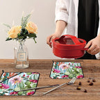 Watercolor Cactus Flower Pot Holders Set of 2: Heat Resistant, Waterproof, Stain-Resistant, Easy to Clean, Kitchen Decor