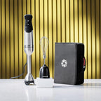 Vitamix 5-Speed Immersion Blender 3-Piece Bundle, 625-Watt Motor, One-Handed Operation, 5 ft cord, includes Whisk Attachment & Storage Case, Stainless Steel/Black