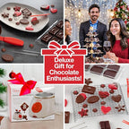 Electric Chocolate Melting Pot Set- XMAS Candy Bar Making or Fondue Fountain Kit w/ 30 Bonus Accessories-Dip, Drizzle & Decorate Strawberries, Marshmallows, Snacks- Holiday Party Appetizers Desserts