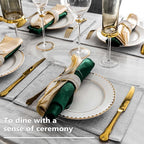 HOME BRILLIANT Cloth Placemats Set of 4 Heat Resistant Washable Plate Mats Placemats for Parties Buffet Dinner Coasters Party Dinner Decor, 13 x 19 inches, Light Grey