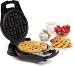 Moss & Stone Belgian Waffle Maker, Electric Waffle Machine, Flips & Non-Stick Grids,Temperature Control, Round Waffle (Black)