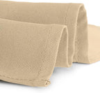 Gee Di Moda Rectangle Tablecloth - 60 x 84 Inch Beige Table Cloth for 5 Foot Rectangle Table - Heavy Duty Washable Fabric - for 5 Ft Buffet Table, Holiday Party, Dinner, Wedding & Baby Shower