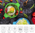 Bakerpan Silicone Microwave Egg Cooker, 4.75" x 1.75" Small Microwave Bowl with Lid, Mini Collapsible Silicone Egg Poacher, 1 1/2 Cup Capacity - Set of 4