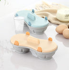 Microwave Egg Poacher, 2 Packs Poached Egg Cooker with Measure Cup, Dishwasher Safe BPA Free, Egg Maker Poached Egg Steamer Blue+Orange