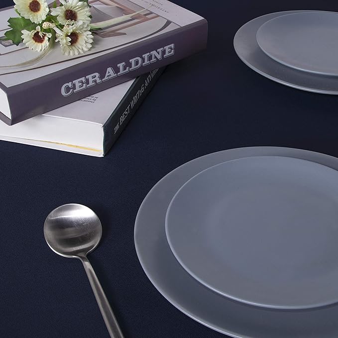 sancua Rectangle Tablecloth - 90 x 156 Inch - Water Resistant Spill Proof Washable Polyester Table Cloth, Decorative Fabric Table Cover for Dining Tables, Buffet Parties and Camping, Navy