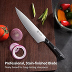 PAUDIN Chef Knife, 8 Inch Kitchen Knife, Ultra Sharp Knife - High Carbon Stainless Steel, Professional Chefs Knife, Ergonomic Handle with Three Rivets, Kitchen Gadgets with Premium Gift Box