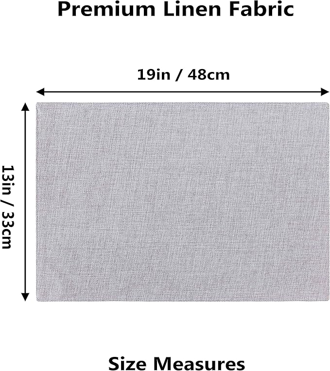 Home Brilliant Cloth Placemats Set of 6 Table Place Mats Light Grey Placemat Easy to Clean Heat Resistant Machine Washable Fabirc Placemats Coffee Table Mats for Dining Kitchen Table, Gray