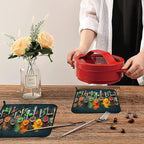 Colourful Various Herbs Pot Holders Set of 2 Heat Resistant & Non Slip Potholders, Spices for Cooking Oven Hot Pads for Kitchen Cooking Baking Barbecue