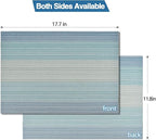 Placemats Set of 4 - Easy Clean Washable Vinyl Placemats - Wipeable Heat Resistant Table Mats for Dining Table - 17.7x11.8 Inch (4, Blue Gradient)
