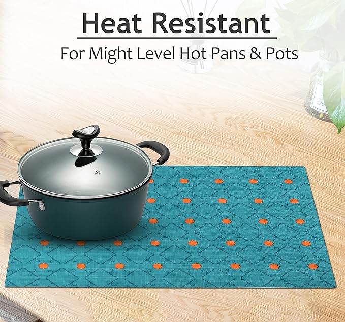 Ruvanti Placemats 100% Cotton 13x19 Inch, Dining Table Placemats Set of 6, Modern Place Mats for Dining Table Decor, Kitchen & Table Linens, Coffee Mat for Christmas Dinners - Combo