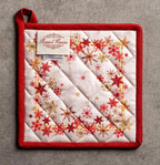Maison d' Hermine Pot Holders 100% Cotton Heat Resistant Potholders 8" x 8" Hot Pads with Loop BBQ, Cooking, Baking, Grilling, Kitchen, Handling Hot Pans (Pack of 1, Crystal Star)