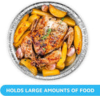MontoPack 7” Round 40 Pack Aluminum Foil Pans with Clear Lids | Disposable Containers with Straight Walls for Storing, Baking, Meal Prep & Reheating | Freezer & Oven Safe, Recyclable