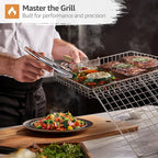 Sorbus Grill Basket - Stainless Steel Large Folding Barbecue Grilling Basket with Handle, Portable BBQ Accessories for Fish, Shrimp, Vegetables, Grilling Accessories, Gifts for Outdoor Cooking Camping (1 Pack)