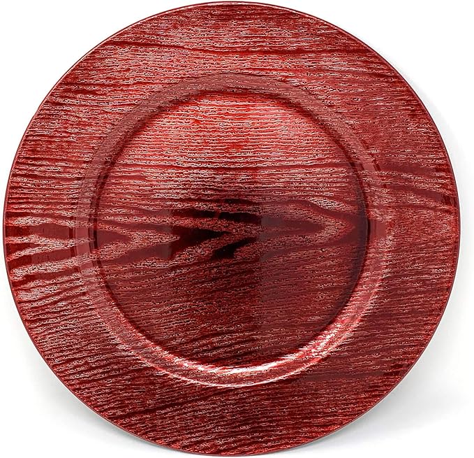 allgala Heavy Quality Round Charger Plates - Dinner Plates - Set of Charger Plates for Table Decor - Ideal for Weddings, Weddings, Thanksgiving Parties & Holidays - Grain Red (13-Inch 48-Pack)