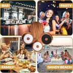 Margarita Salt Rimmer Set for Cocktails | 3 Tier Acacia Wood Glass Rimmer for Salt/Sugar/Lime Seasoning for Bloody Mary, Tequila | Drink Accessories for Bar (With Sponges)