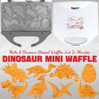 Dinosaur Mini Waffle Maker for Kids, Mini Pancake Maker Machine for Halloween, 8 Different Shaped Dinos in Minutes, Electric Non-Stick Waffle Iron, White