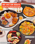 Roasting Pans Set Round Baking Dish 4-Pack 9/10/12/14 Inch Enamel Non-Stick Large Bakeware for Cake Pizza Turkey Roaster, Oven & Dishwasher Safe Christmas Gift for Ladies Cookware