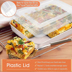 Herogo Cake Pan with Lid, 9 X 12 Inch Rectangle Stainless Steel Lasagna Baking Pan Deep, for Brownies Casseroles Cakes, Dishwasher Safe