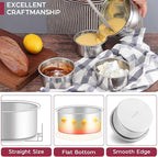Onader 4 Inch Cake Pans Sets of 8 for Baking, Stainless Steel Mini Round Smash Cake Bake Pan, Small Size & Non Toxic for Birthday Wedding