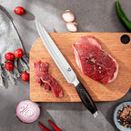 WILDMOK Carving Knife 8 Inch, Profession Meat Cutting Knife, German Stainless Steel BBQ Knife with Ergonomic Handle, Gifts Packed