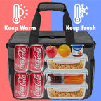 OPUX Soft Cooler Bag, Insulated Collapsible Lunch Cooler Tote for Men Work Camping Beach Travel, Portable Soft Sided Leakproof Waterproof Large Lunch Bag Box with Shoulder Strap 40 Cans, Charcoal Gray