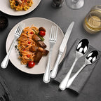 20-piece Silverware Set for 4, 18/10 Stainless Steel Flatware Set, Fine Silverware Set, Serving Utensil Sets, Finely Polished and Dishwasher Safe, Prolos