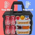 OPUX Soft Cooler Bag, Insulated Collapsible Lunch Cooler Tote for Men Work Camping Beach Travel, Portable Soft Sided Leakproof Waterproof Large Lunch Bag Box with Shoulder Strap 40 Cans, Black