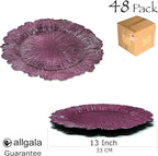 allgala 13-Inch 48-Pack Heavy Quality Round Charger Plates-Reef Purple-HD80338