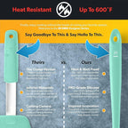 DI ORO Silicone Ladle – Soup Ladle for Cooking & Serving Heat-Resistant - Large Kitchen Soup Ladle Nonstick Cookware Safe - Soup Serving Spoon with Wide Bowl - Silicone Utensil Dishwasher Safe (Mint)