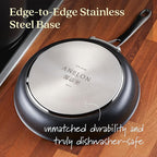 Anolon X Hybrid Nonstick Cookware Frying Pans/Skillet Set, Induction Suitable, 8 Inch, 10 Inch, and 12 Inch - Charcoal Gray