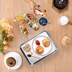Toaster Oven Pan with Rack Set (2 Small Baking Sheets+2 Grill Racks), 9 x 7 Inch Stainless Steel Small Cookie Sheets Bacon Tray with Grid Cooling Racks for Baking Roasting Grilling, Dishwasher Safe