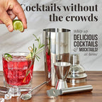 Mixology & Craft Bartender Kit – 15-Piece Cocktail Shaker Set with Bar Tools, Premium Stainless Steel Drink Mixer Accessories for Home Bar, Includes Bamboo Stand, Plus Exclusive Recipe Cards (Black)