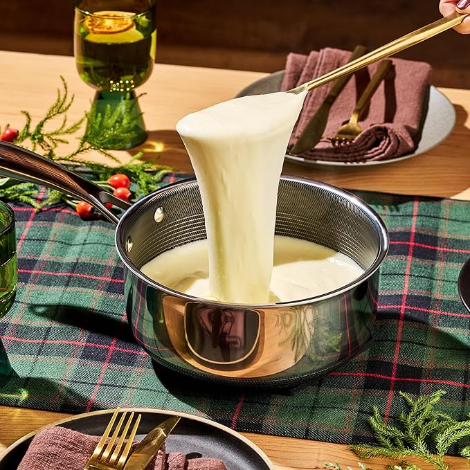 HexClad Hybrid Nonstick 3-Quart Saucepan with Tempered Glass Lid, Stay-Cool Handle, Dishwasher-Friendly, Oven-Safe Up to 900°F, Induction Ready, Compatible with All Cooktops