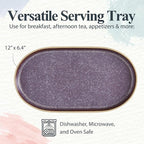 Portmeirion Minerals Oval Dish (12"x 6.4") - Stoneware Tableware with Unique Amethyst Glaze - Contemporary Dining & Essential Scandinavian Entertaining, Durable Ceramic Server for Meals & Gatherings