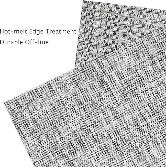 Myir JUN Placemats Set of 8, Vinyl Woven Placemats Place Mats Indoor Set of 8 Washable Table Mats Non-Slip Place mats for Dining Table (Light Gray, Set of 8)