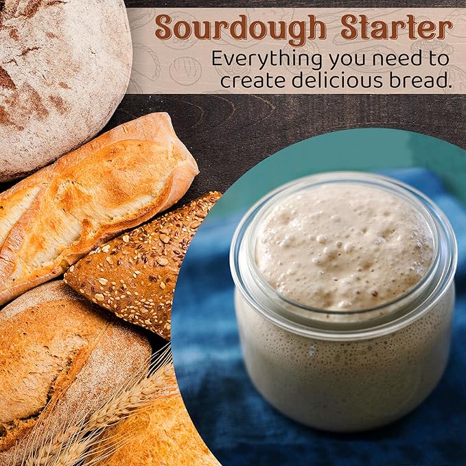 Living Dough - 150 Year Old Egyptian Whole Wheat Sourdough Starter Culture - Active & Live Organic Sourdough Starter for Baking - For Artisanal Bread, Pizza Dough, Waffles & More