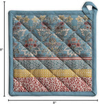 Maison d' Hermine Pot Holders 100% Cotton Heat Resistant Potholders 8" x 8" Hot Pads with Loop BBQ, Cooking, Baking, Grilling, Kitchen, Handling Hot Pans Spring/Summer (Pack of 1, Marquise)
