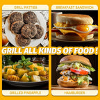 Double Mini Grill Maker, Breakfast Sandwich Maker, Burger Press Patty Maker, Panini Press Grill, Small Electric Grill, Ideal for Making Breakfast, Lunch and Snacks