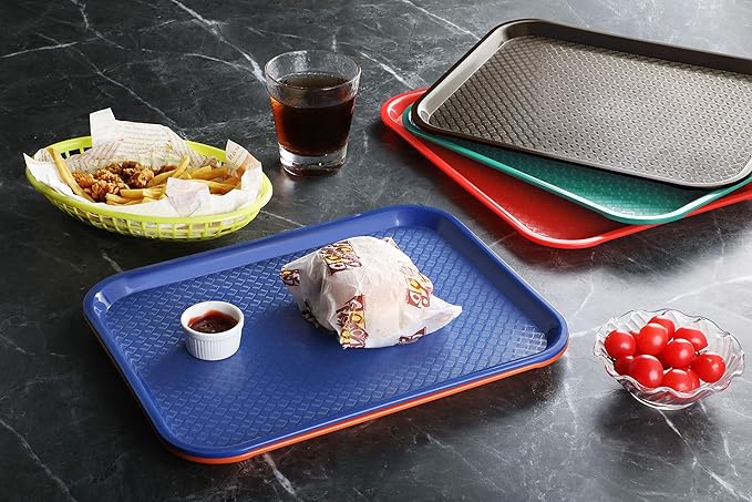 New Star Foodservice Fast Food Tray, Set of 12 (Blue, 10 by 14 Inch)