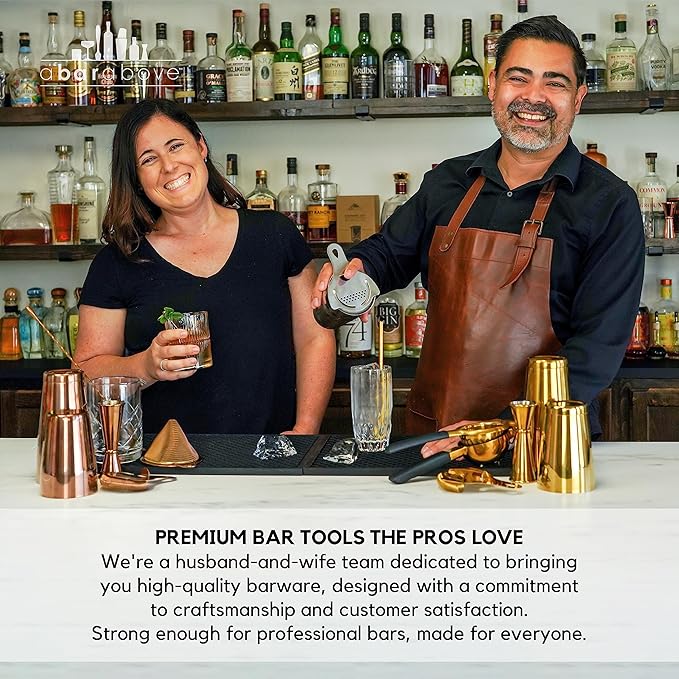 A Bar Above Professional Boston Shakers Set 18 oz Weighted and Unweighted Stainless Steel Cocktail Shaker Set for Bartenders, Premium 304 Steel Bar Shaker, Essential Bartending Tools for Mixing Drinks