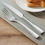Hudson Essentials 20-Piece Hammered Stainless Steel 18/10 Flatware Silverware Set, Service for 4 (20-Piece Set)