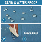 H.VERSAILTEX Linen Textured Table Cloths Round 70 Inch Premium Solid Tablecloth Spill-Proof Waterproof Table Cover for Dining Buffet Feature Extra Soft and Thick Fabric Wrinkle Free, Ink Blue