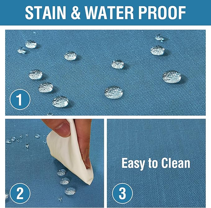 H.VERSAILTEX Linen Textured Table Cloths Round 70 Inch Premium Solid Tablecloth Spill-Proof Waterproof Table Cover for Dining Buffet Feature Extra Soft and Thick Fabric Wrinkle Free, Ink Blue