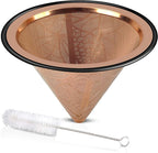 Compatible with Chemex, Hario V60 Pour Over Coffee Filter - Wide Metal Base Reusable Stainless Steel Coffee Dripper - Paperless Coffee Filter for Sustainable Brewing